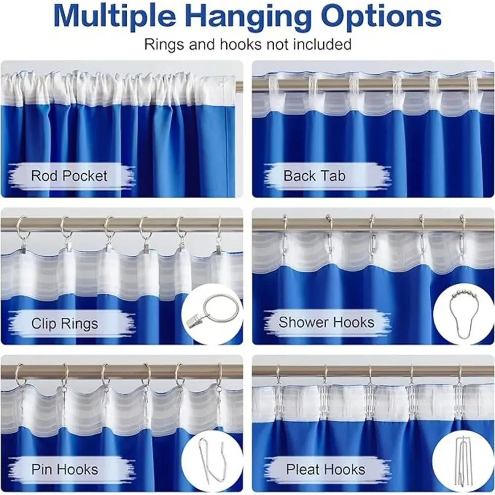 Royal Blue Curtains Room Darkening Rod Pocket Back Tab 52x84